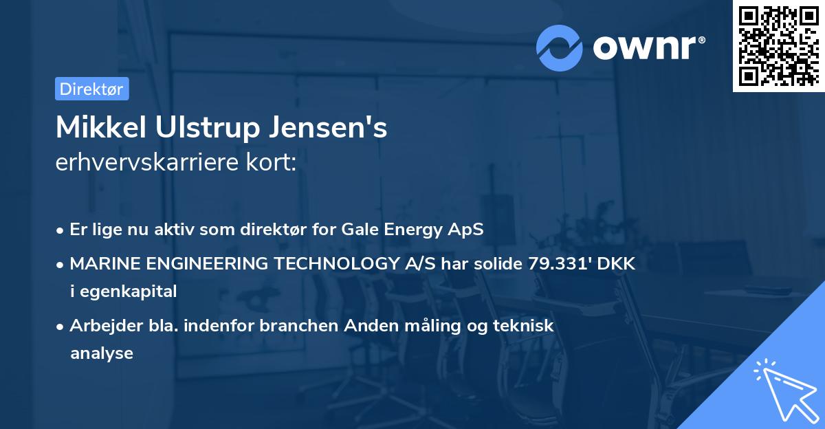 Mikkel Ulstrup Jensen's erhvervskarriere kort