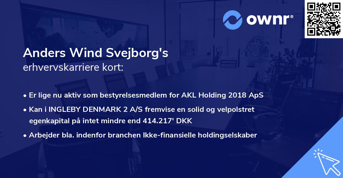 Anders Wind Svejborg's erhvervskarriere kort