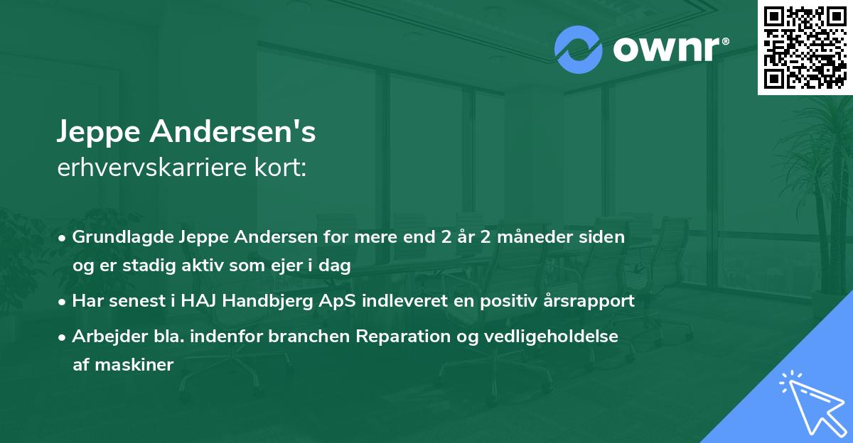Jeppe Andersen's erhvervskarriere kort
