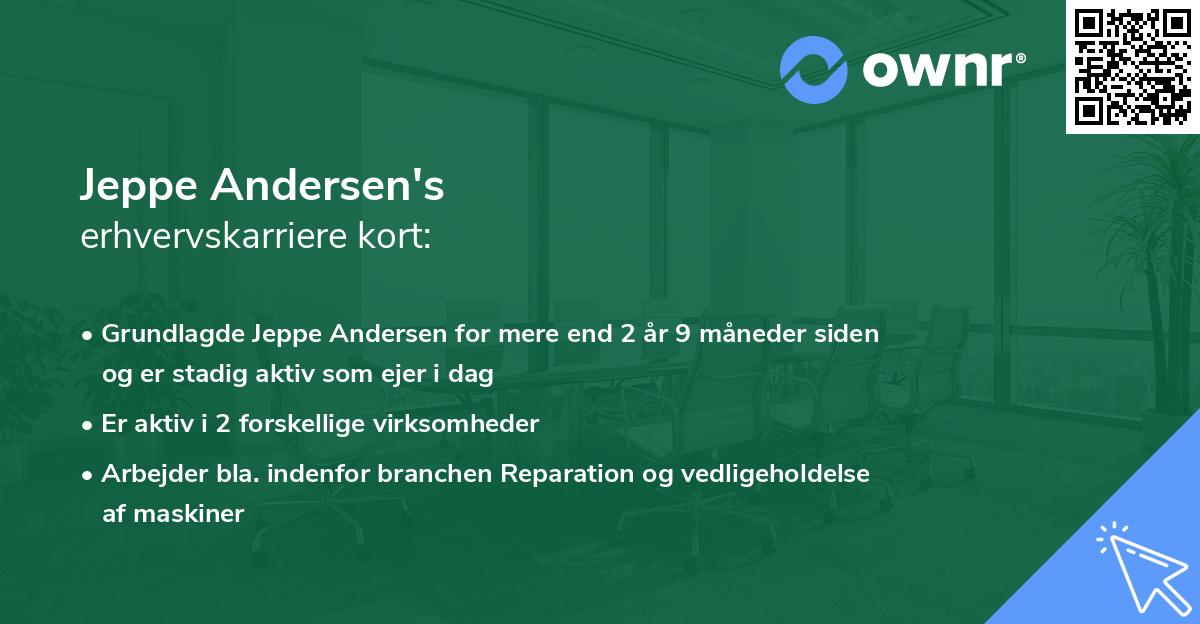 Jeppe Andersen's erhvervskarriere kort
