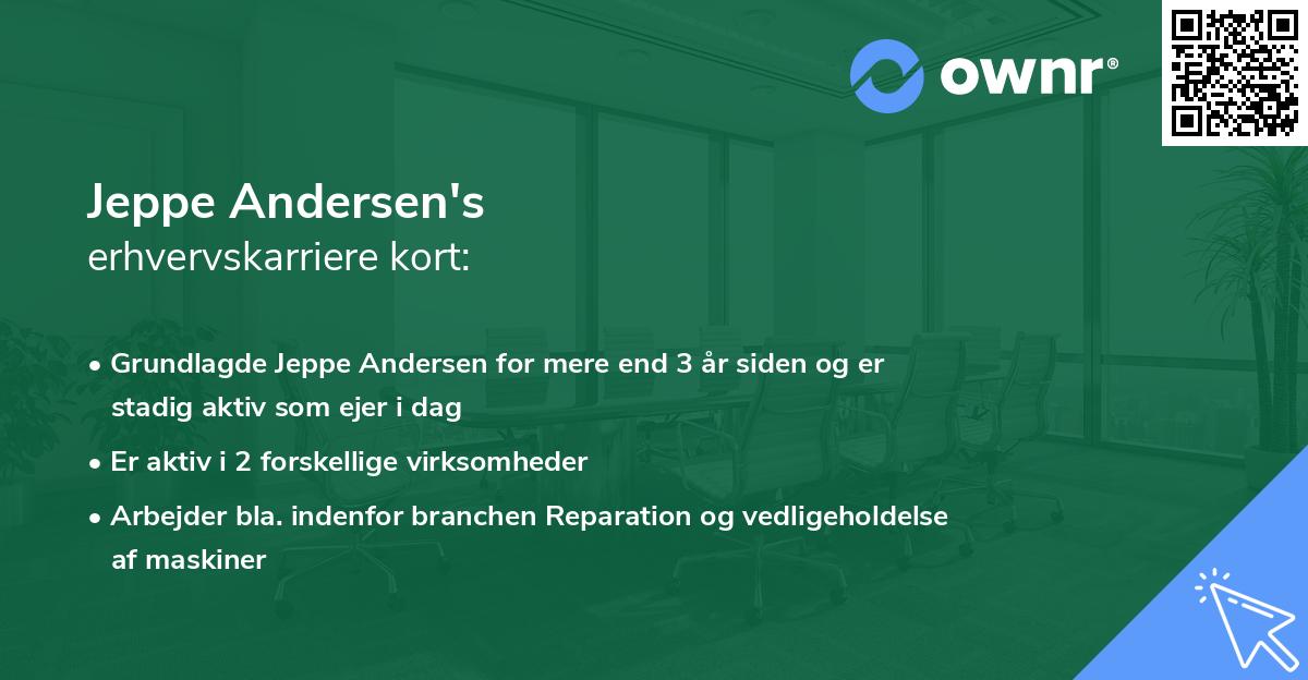 Jeppe Andersen's erhvervskarriere kort