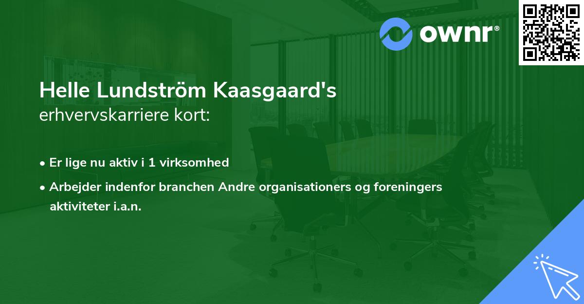 Helle Lundström Kaasgaard's erhvervskarriere kort