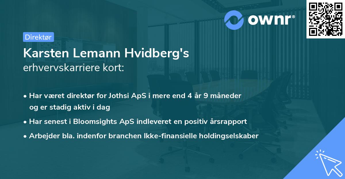 Karsten Lemann Hvidberg's erhvervskarriere kort