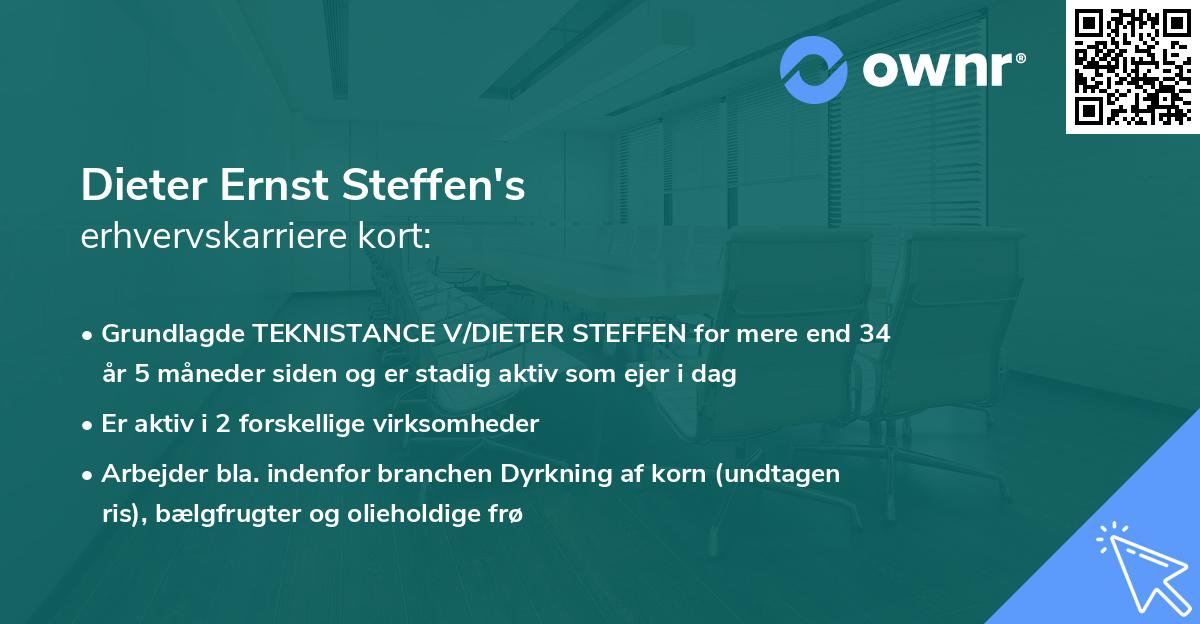 Dieter Ernst Steffen's erhvervskarriere kort