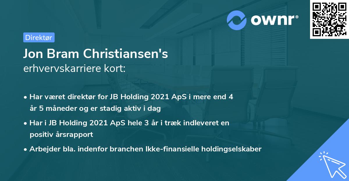 Jon Bram Christiansen's erhvervskarriere kort