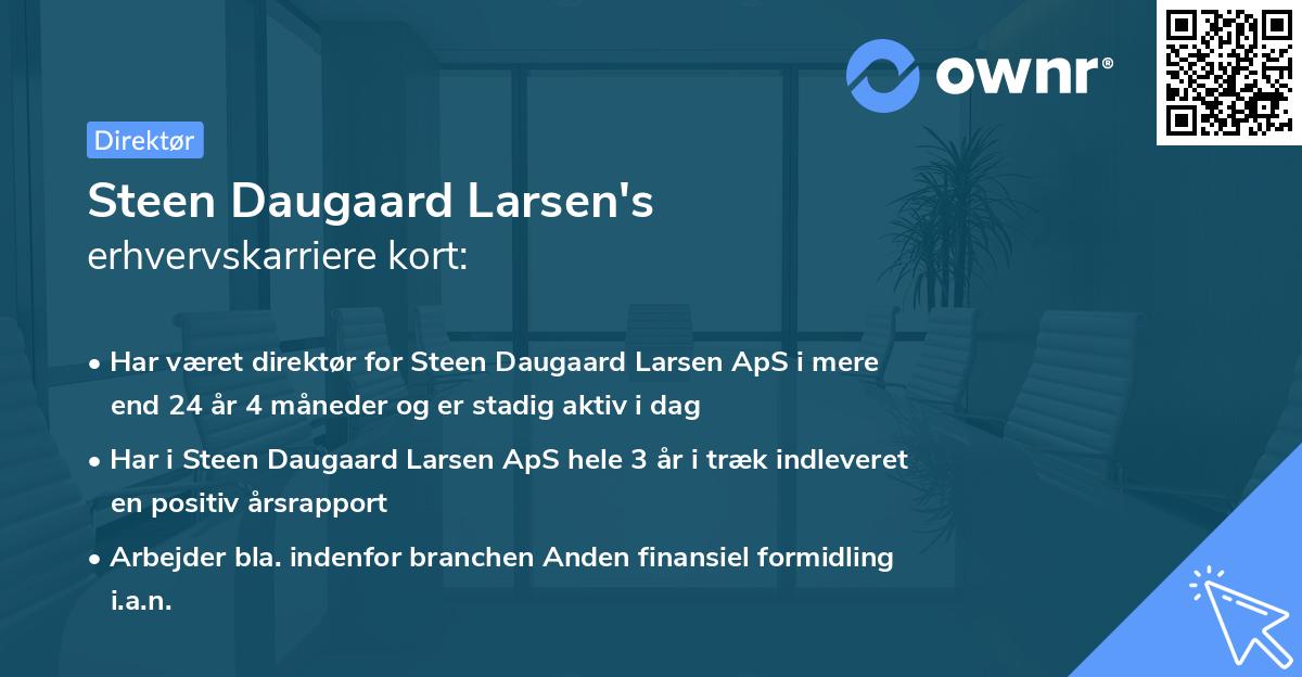 Steen Daugaard Larsen's erhvervskarriere kort