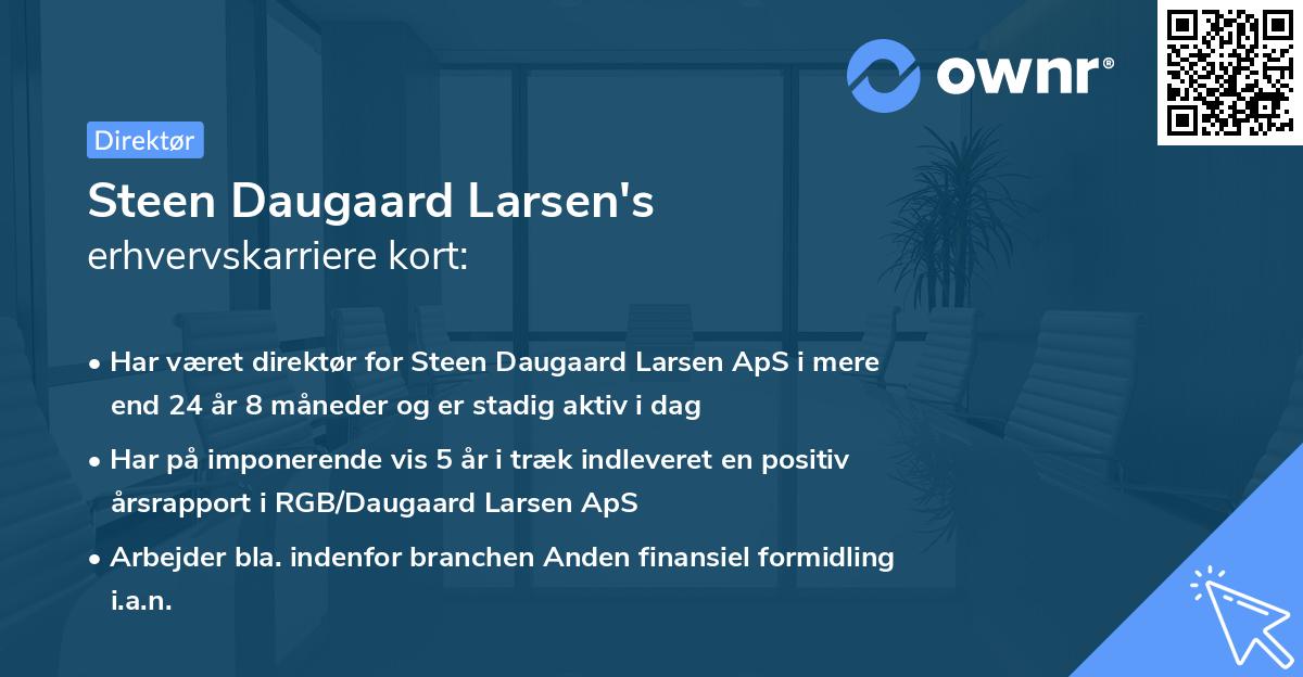 Steen Daugaard Larsen's erhvervskarriere kort