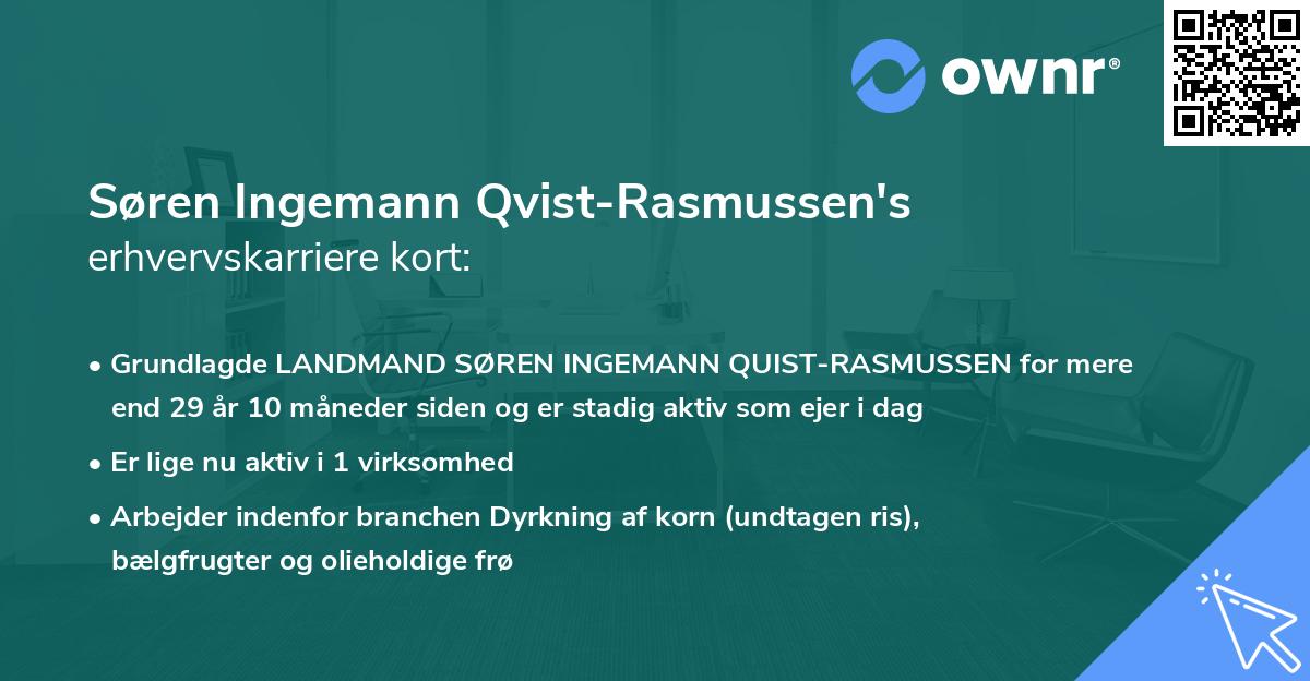 Søren Ingemann Qvist-Rasmussen's erhvervskarriere kort