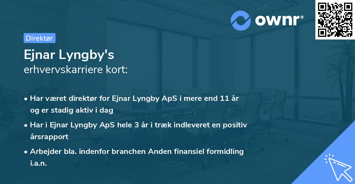 Ejnar Lyngby's erhvervskarriere kort