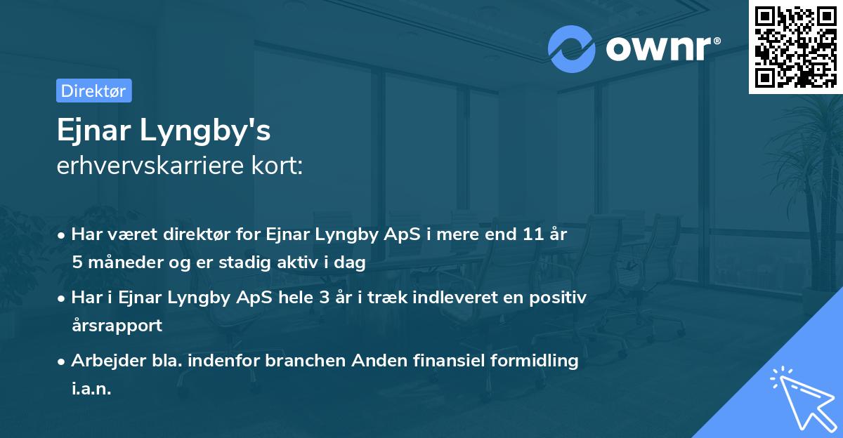 Ejnar Lyngby's erhvervskarriere kort