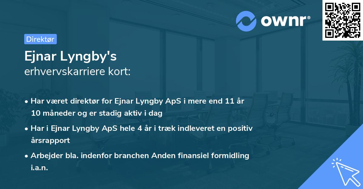 Ejnar Lyngby's erhvervskarriere kort