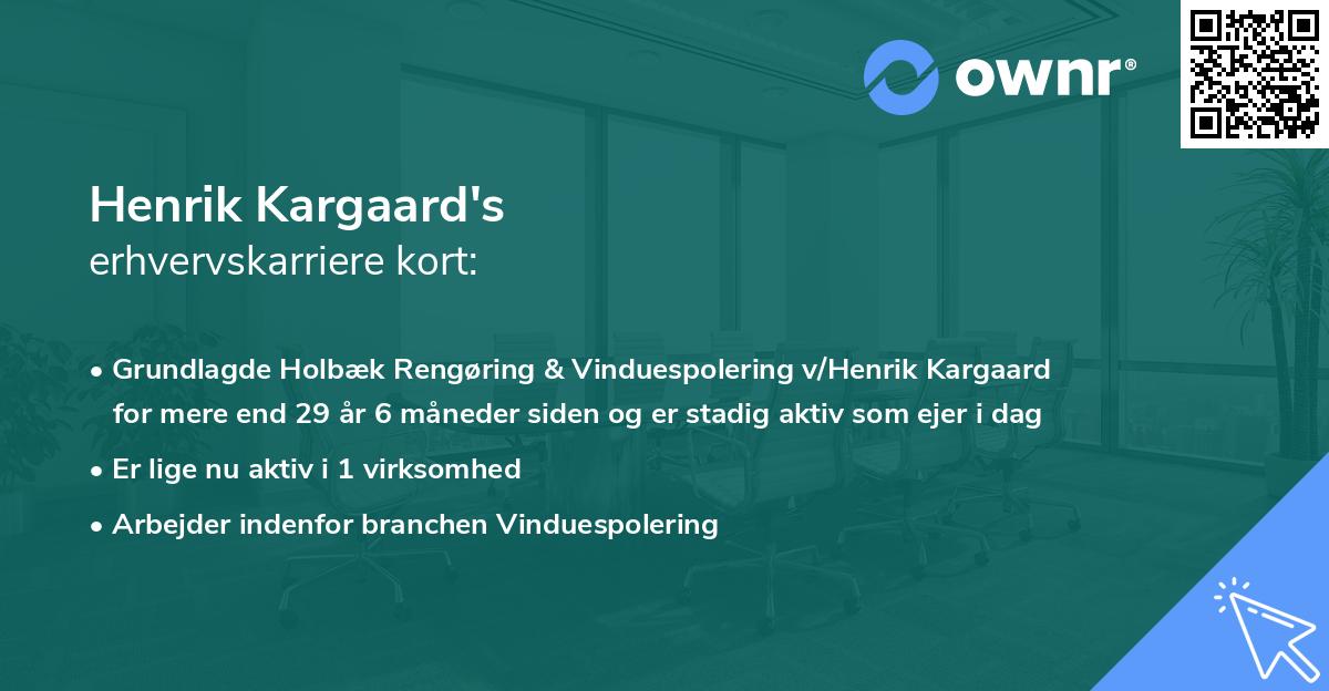 Henrik Kargaard's erhvervskarriere kort