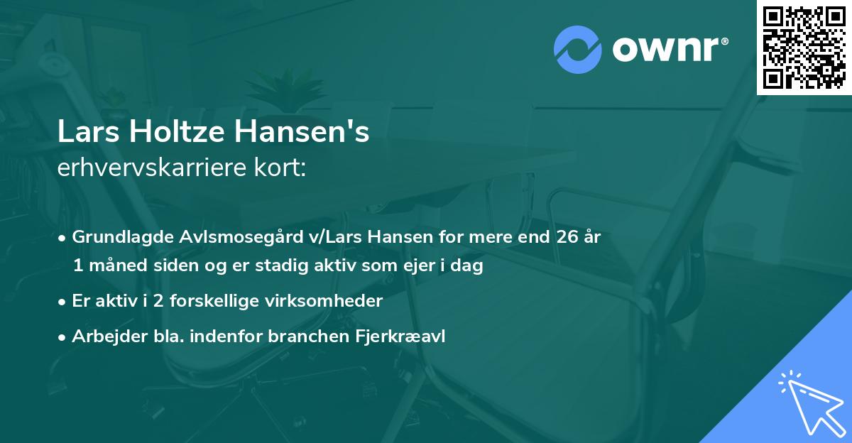 Lars Holtze Hansen's erhvervskarriere kort