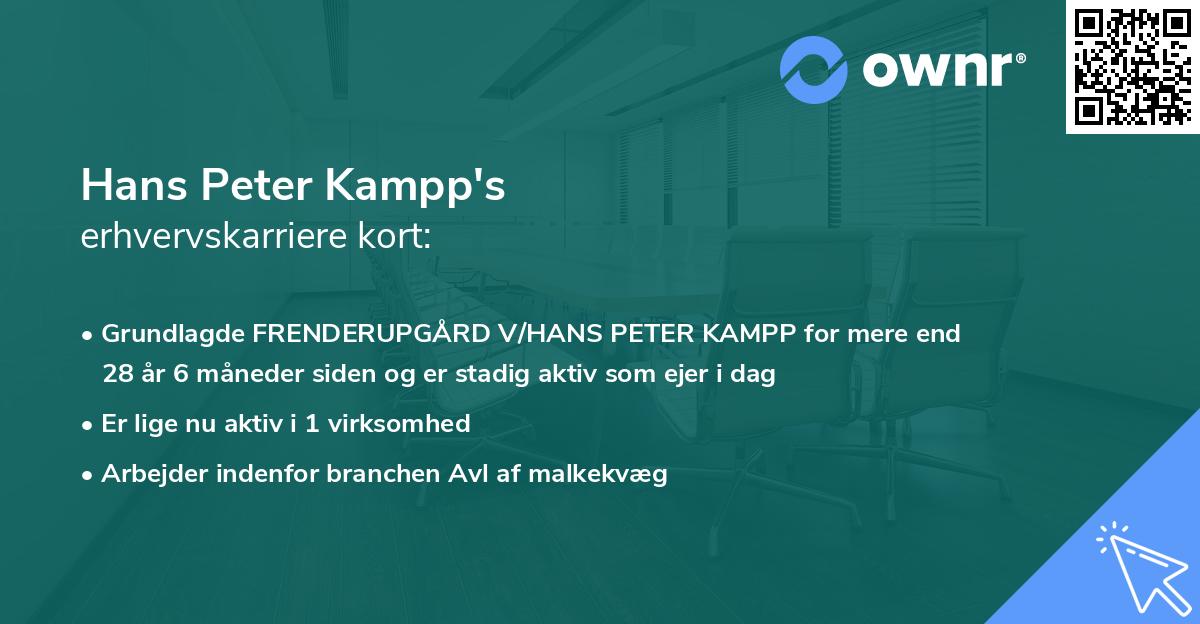 Hans Peter Kampp's erhvervskarriere kort