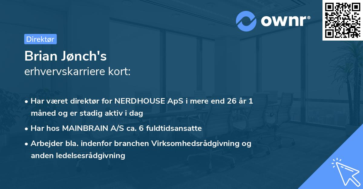 Brian Jønch's erhvervskarriere kort