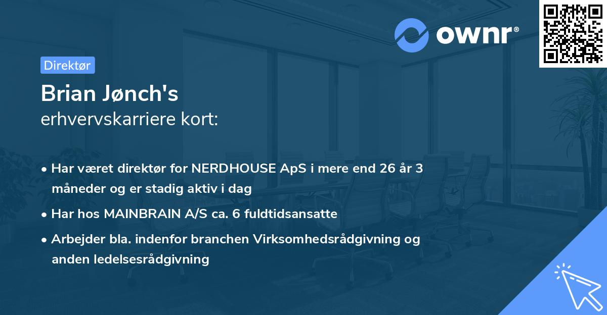 Brian Jønch's erhvervskarriere kort