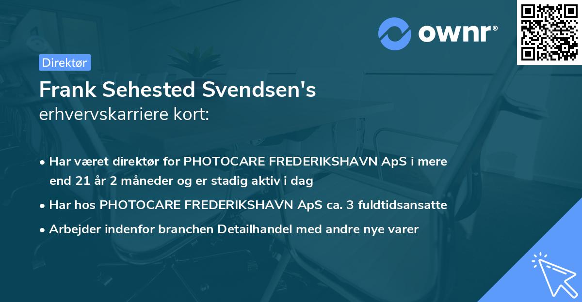 Frank Sehested Svendsen's erhvervskarriere kort