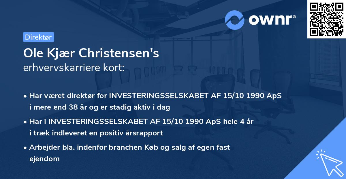 Ole Kjær Christensen's erhvervskarriere kort