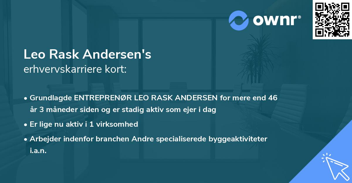Leo Rask Andersen's erhvervskarriere kort