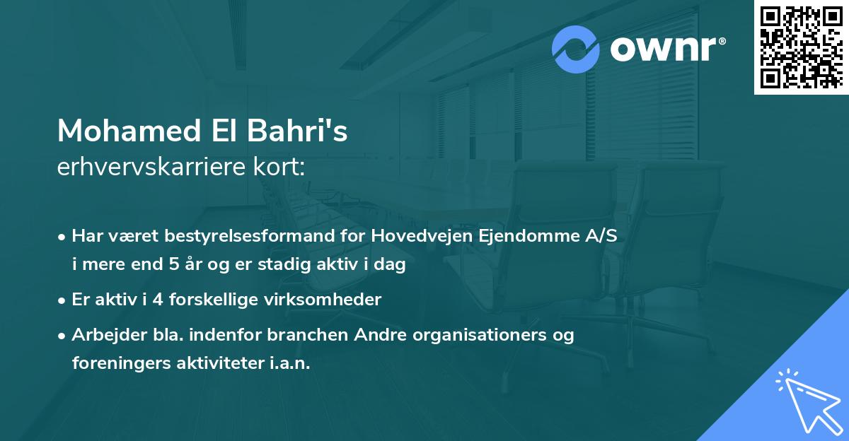 Mohamed El Bahri's erhvervskarriere kort