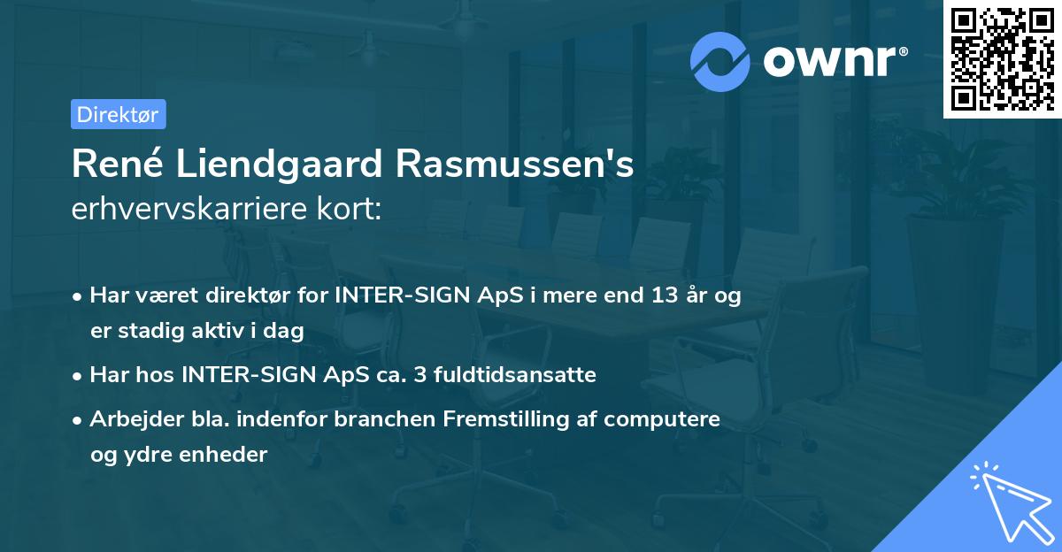 René Liendgaard Rasmussen's erhvervskarriere kort