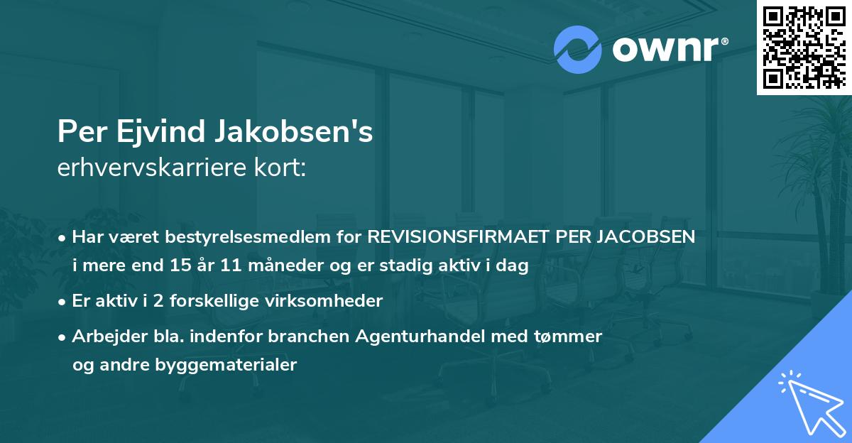 Per Ejvind Jakobsen's erhvervskarriere kort
