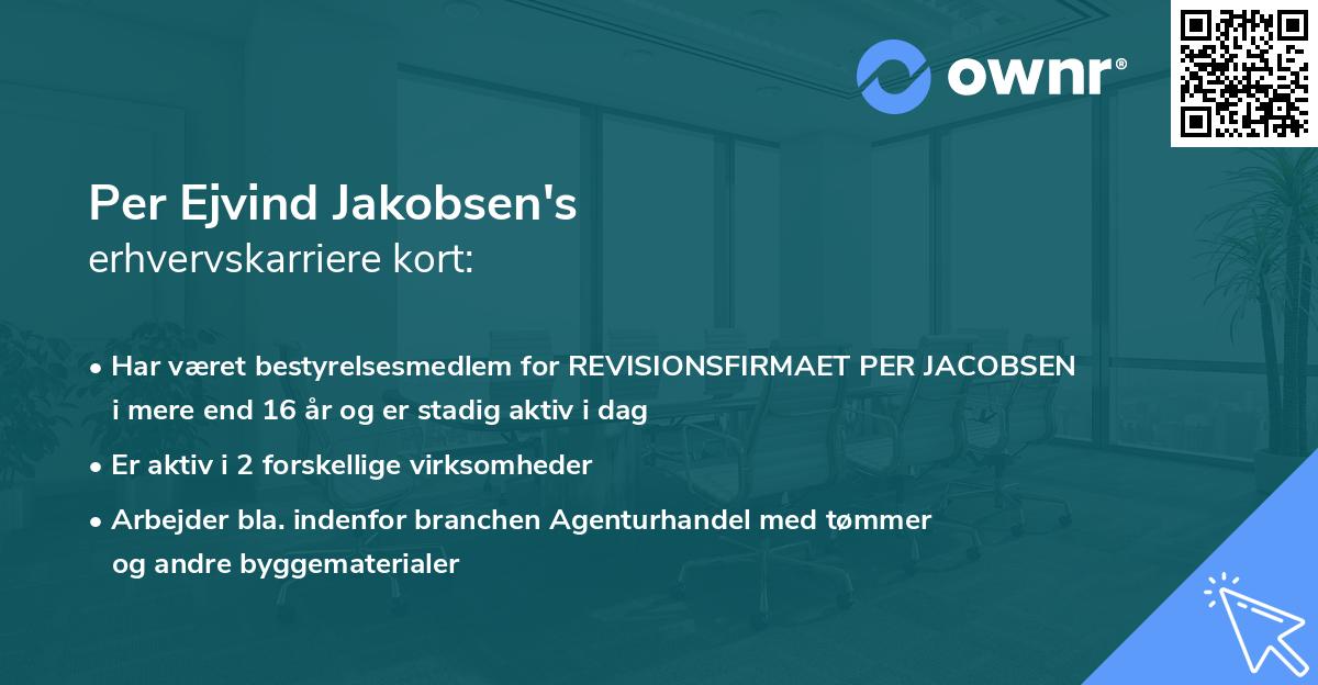 Per Ejvind Jakobsen's erhvervskarriere kort