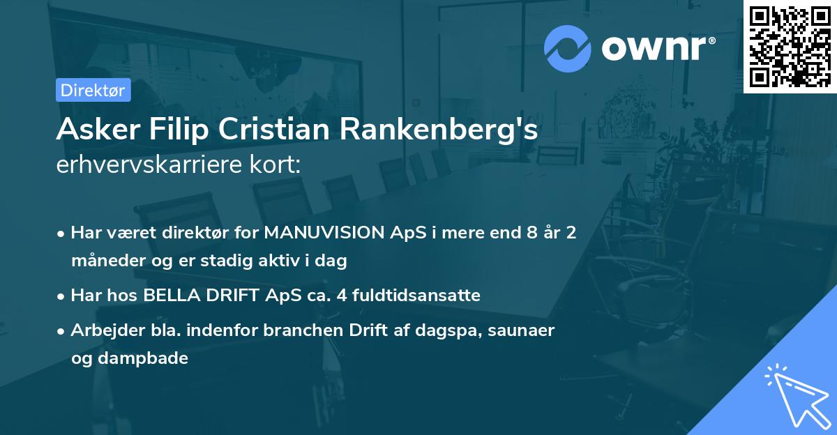 Asker Filip Cristian Rankenberg's erhvervskarriere kort