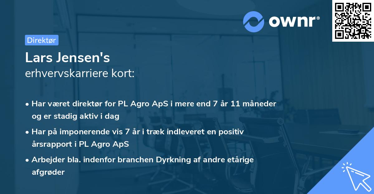 Lars Jensen's erhvervskarriere kort