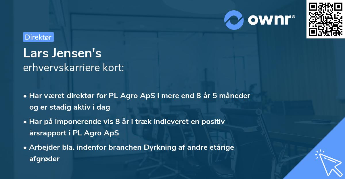 Lars Jensen's erhvervskarriere kort