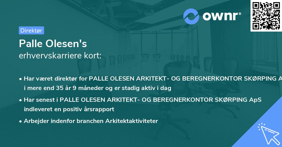 Palle Olesen's erhvervskarriere kort