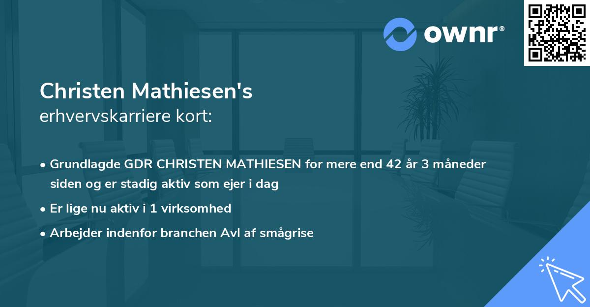Christen Mathiesen's erhvervskarriere kort