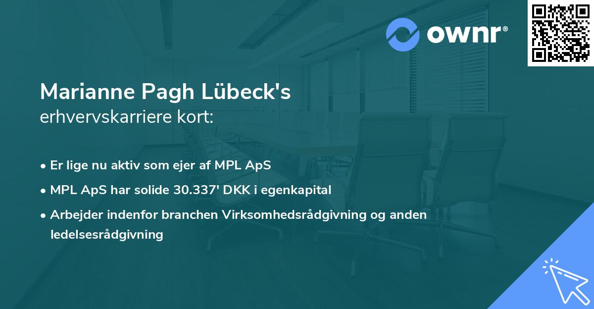 Marianne Pagh Lübeck's erhvervskarriere kort