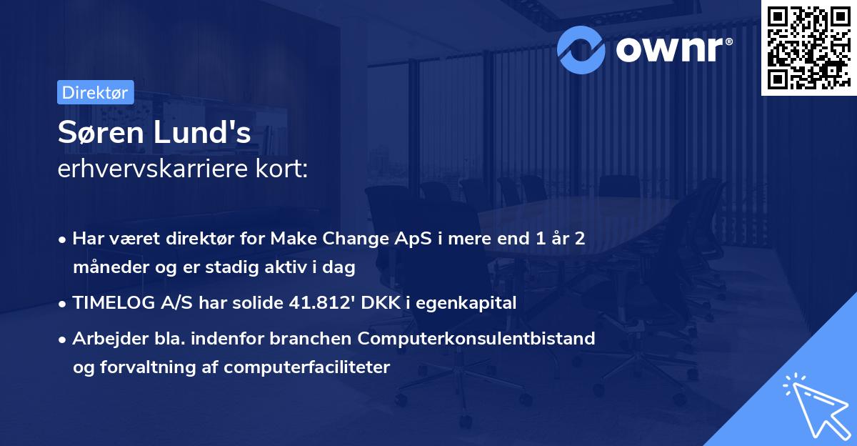 Søren Lund's erhvervskarriere kort
