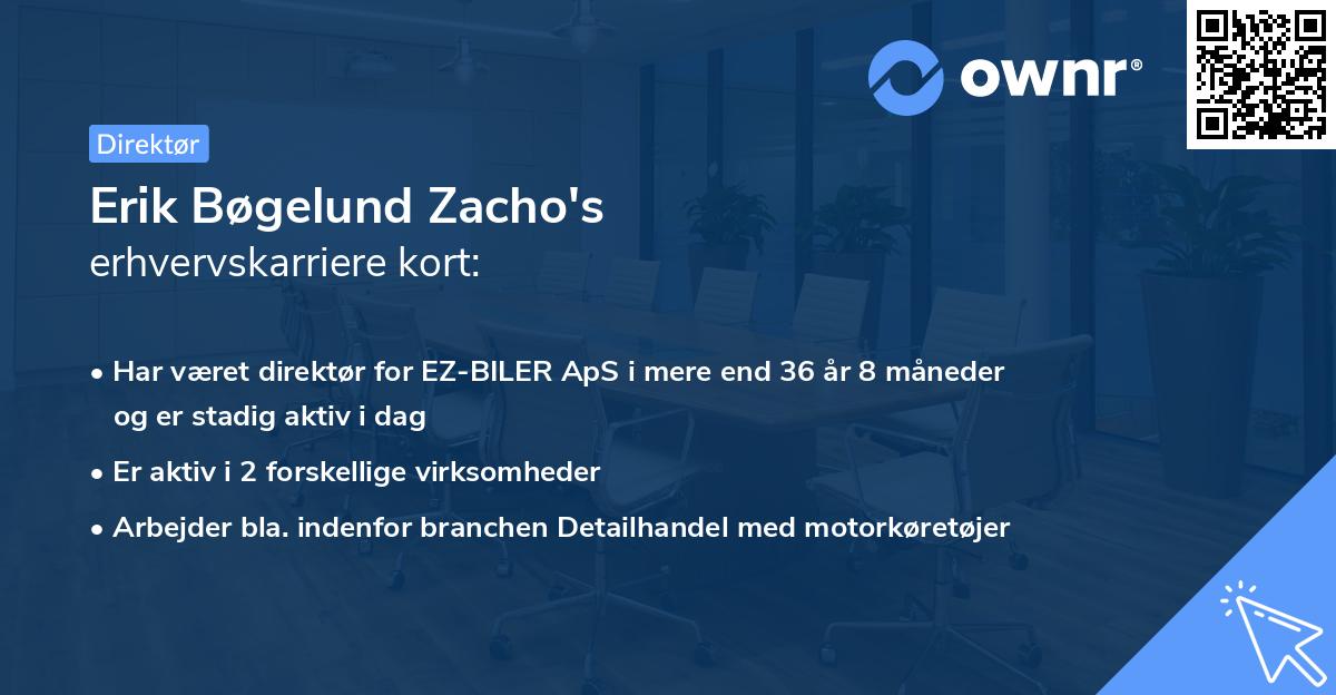 Erik Bøgelund Zacho's erhvervskarriere kort