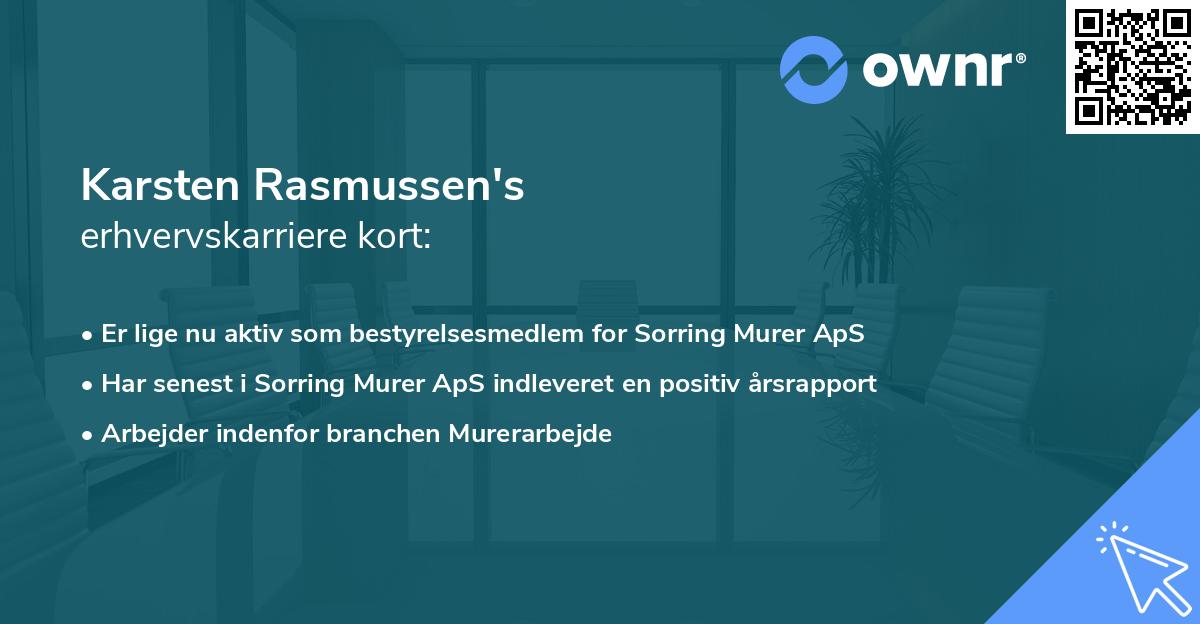 Karsten Rasmussen's erhvervskarriere kort