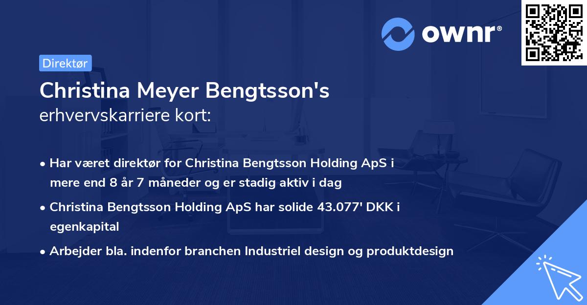 Christina Meyer Bengtsson's erhvervskarriere kort