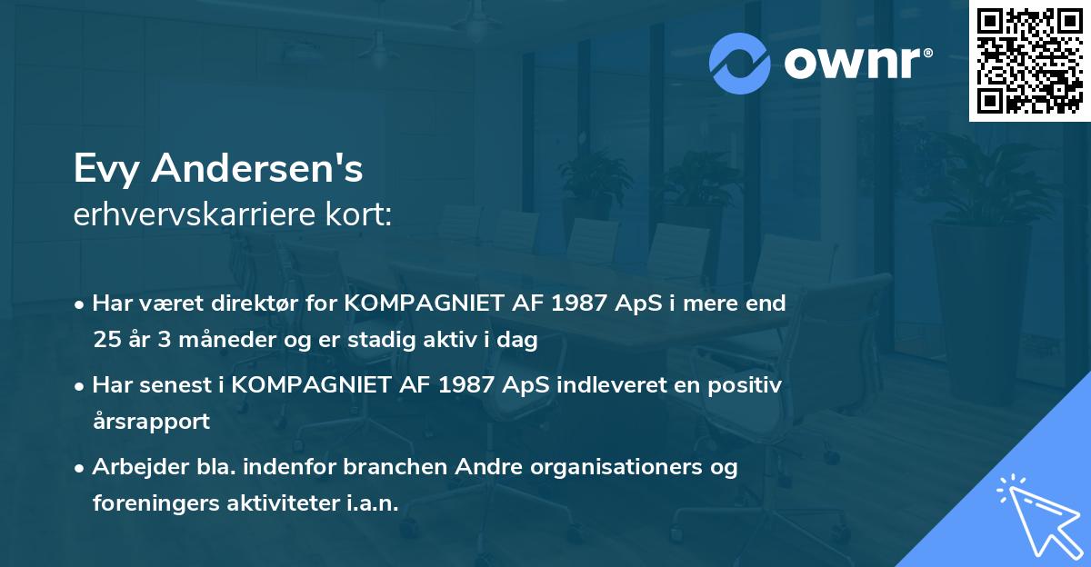 Evy Andersen's erhvervskarriere kort