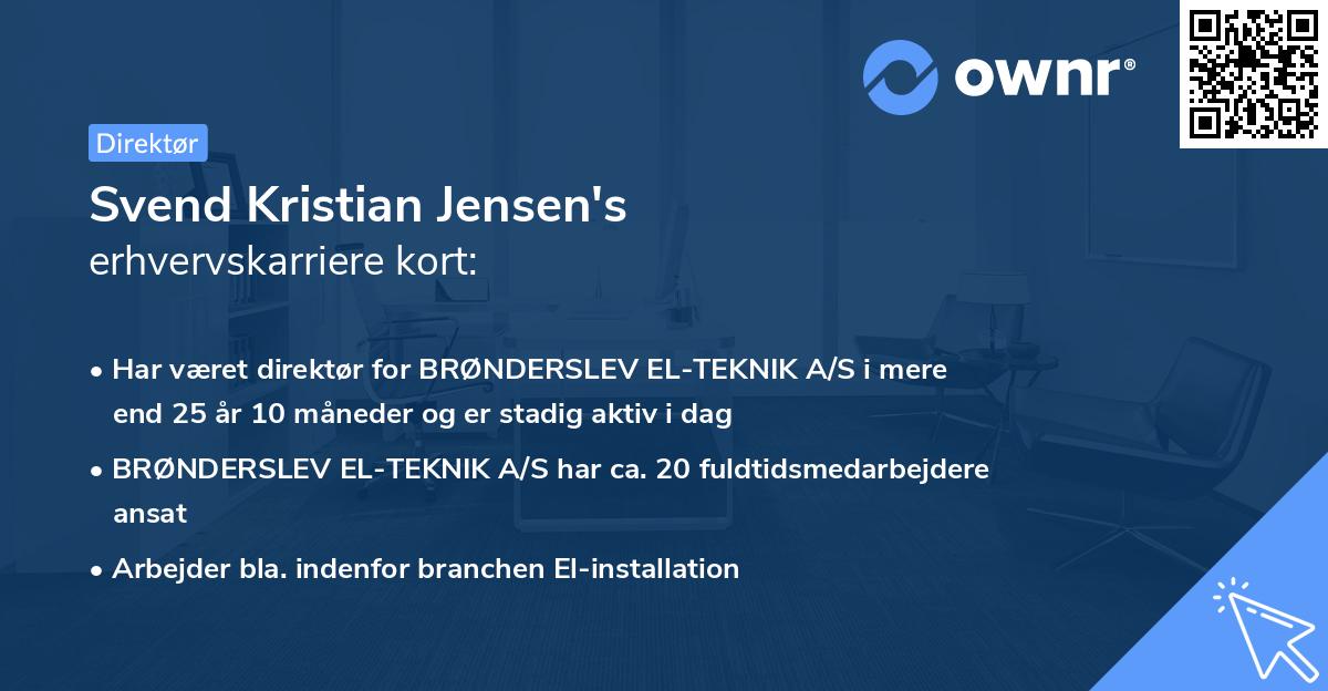 Svend Kristian Jensen's erhvervskarriere kort