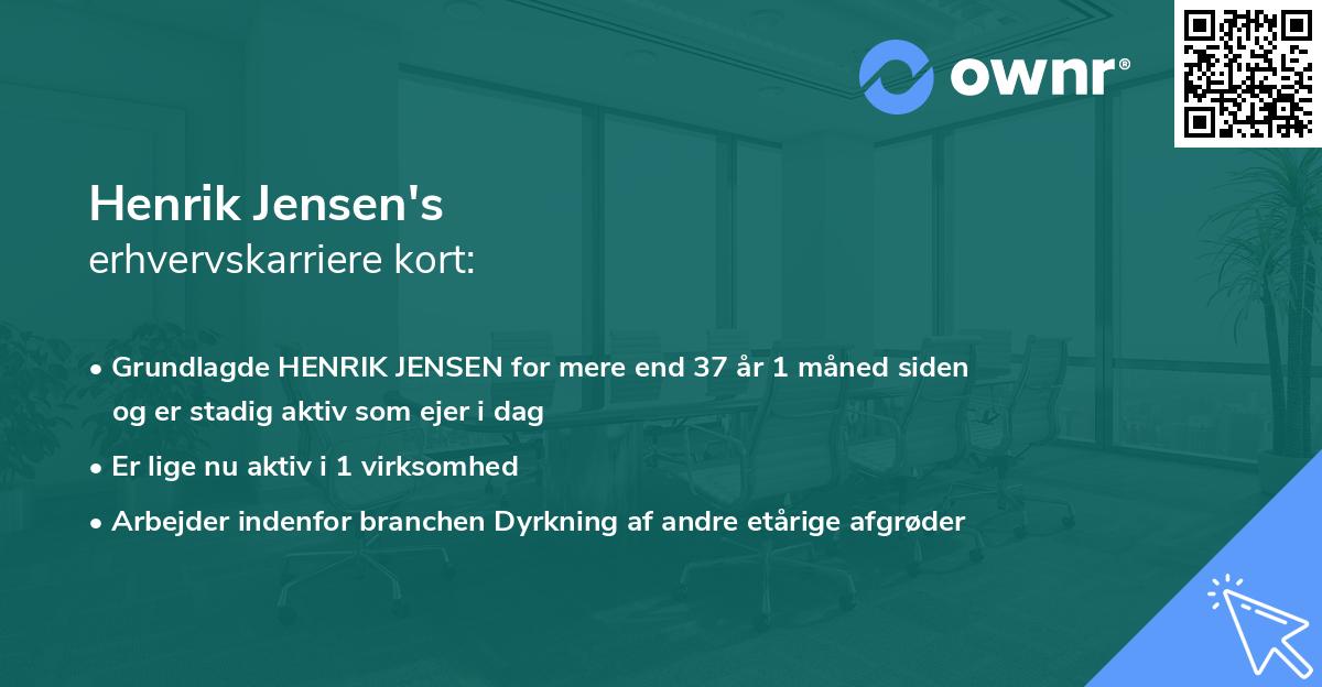 Henrik Jensen's erhvervskarriere kort