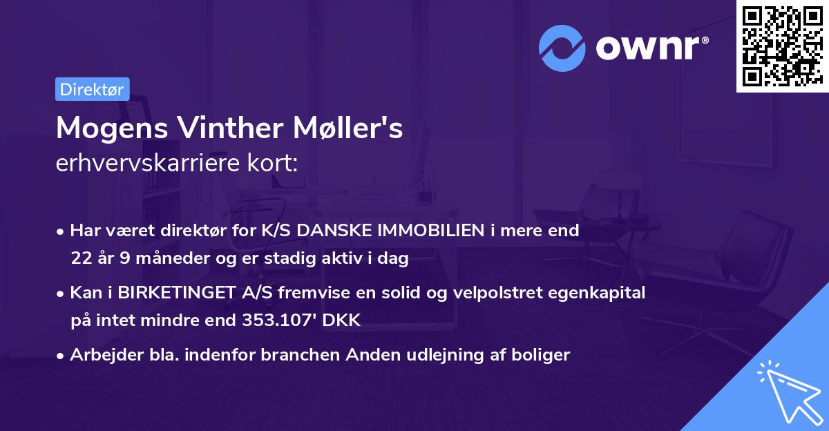 Mogens Vinther Møller's erhvervskarriere kort