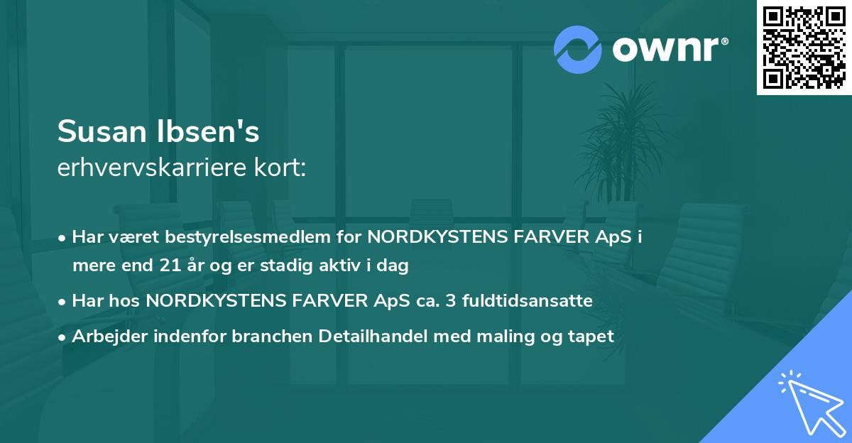 Susan Ibsen's erhvervskarriere kort