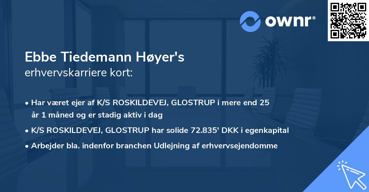 Ebbe Tiedemann Høyer's erhvervskarriere kort