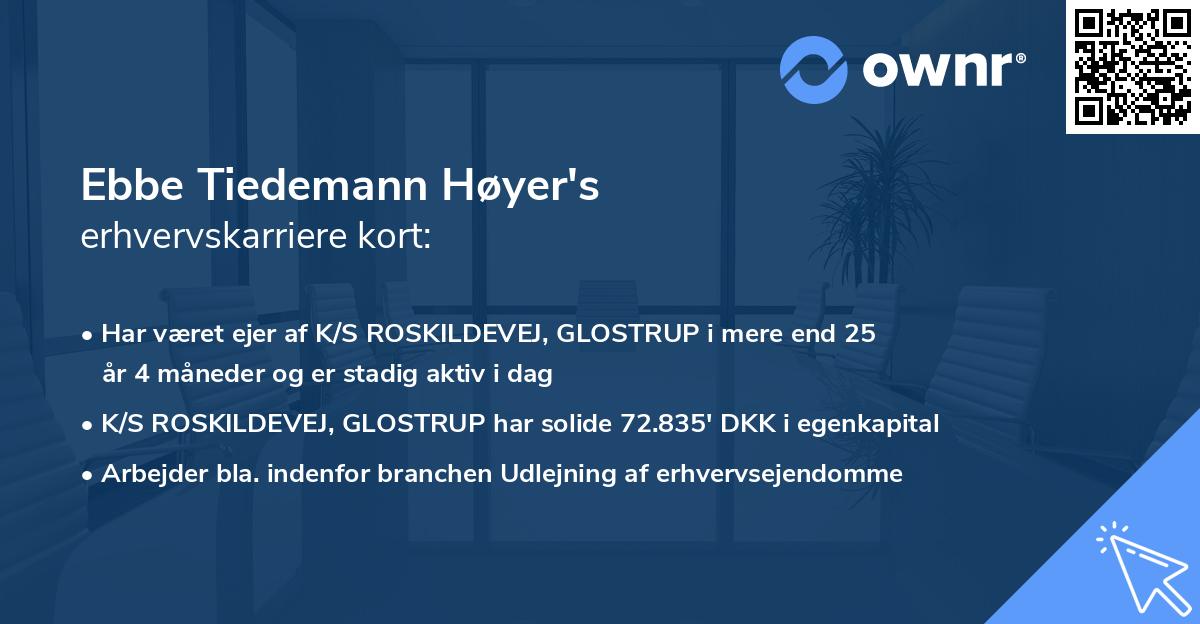 Ebbe Tiedemann Høyer's erhvervskarriere kort