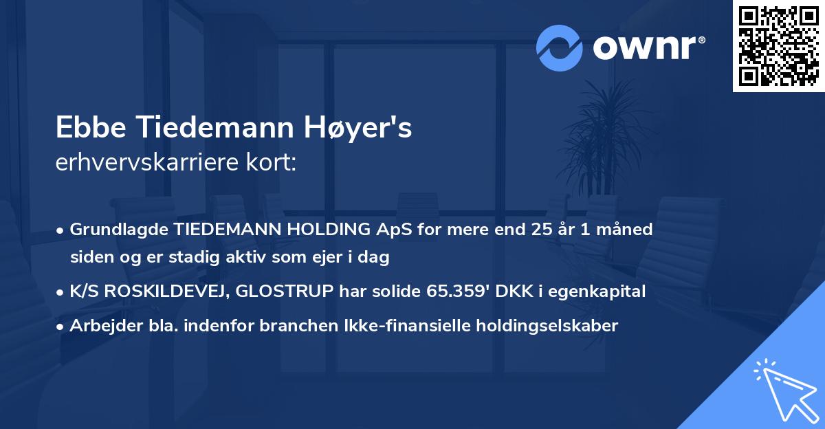 Ebbe Tiedemann Høyer's erhvervskarriere kort