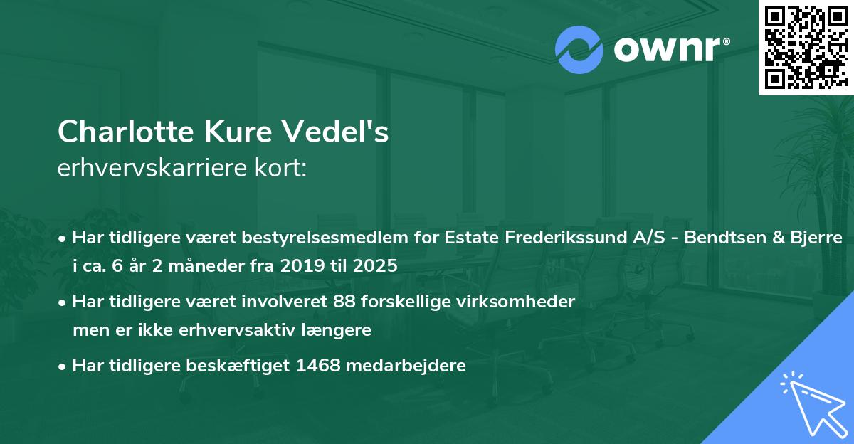 Charlotte Kure Vedel's erhvervskarriere kort