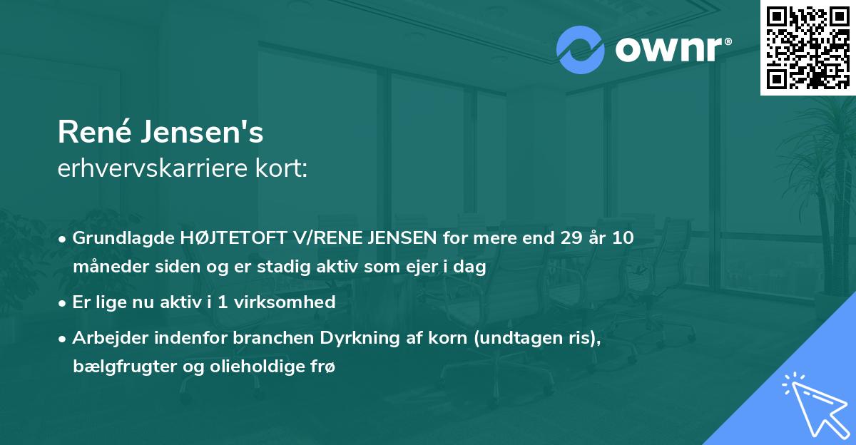 René Jensen's erhvervskarriere kort