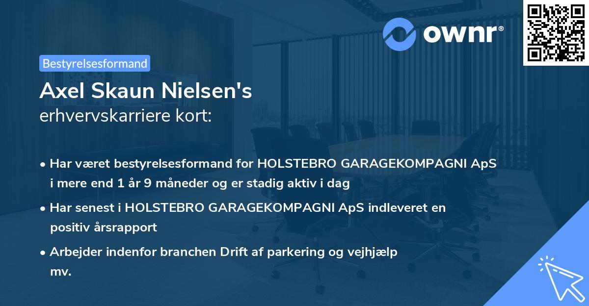 Axel Skaun Nielsen's erhvervskarriere kort