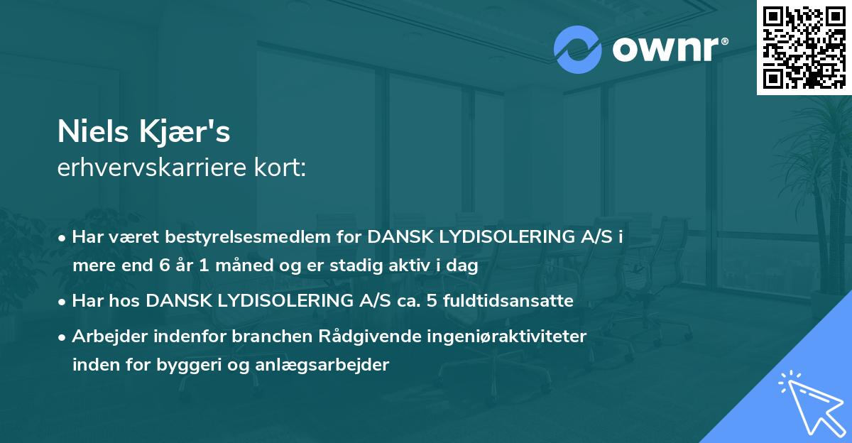 Niels Kjær's erhvervskarriere kort