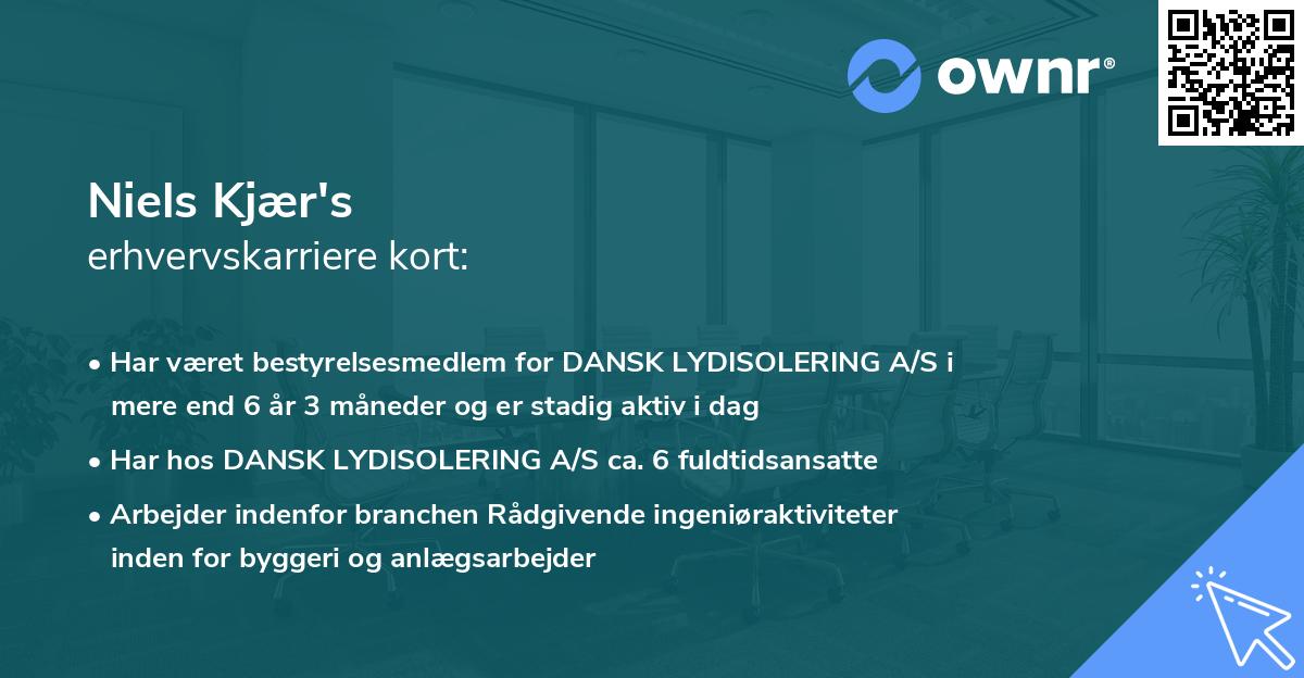 Niels Kjær's erhvervskarriere kort